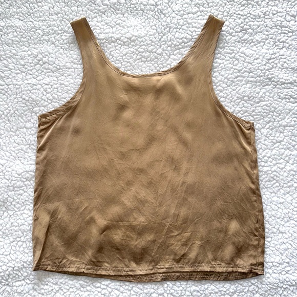VTG Gold Label Victoria’s Secret 100% silk gold tank top lingerie camisole P - Picture 2 of 9